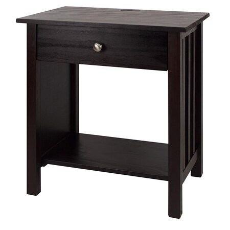 Betterbeds Vanderbilt Night Stand with USB Port, Espresso BE2691201